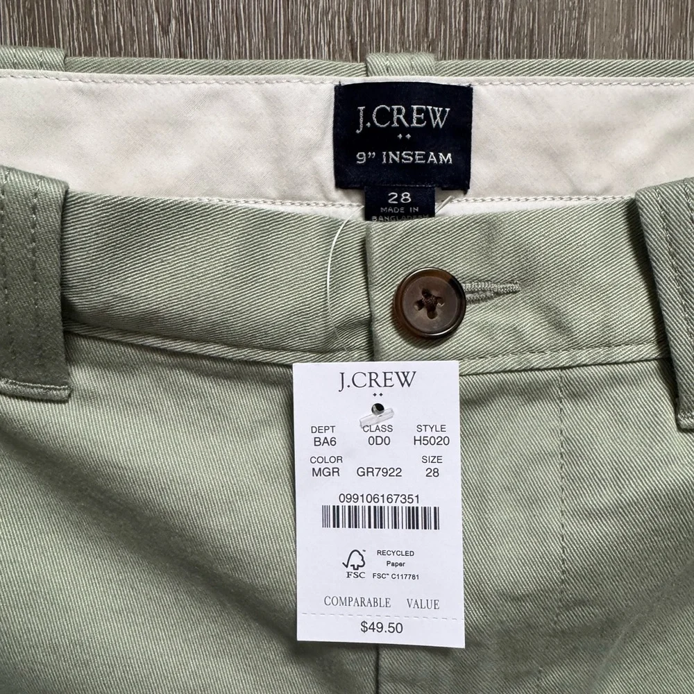 J. Crew Men's Light Green Shorts